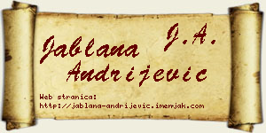 Jablana Andrijević vizit kartica